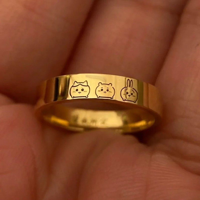 Anime Cartoon Kawaii Chiikawa  - огляд і ціна Titanium Steel Ring