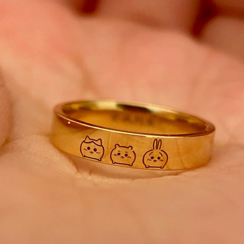 Anime Cartoon Kawaii Chiikawa  - огляд і ціна Titanium Steel Ring