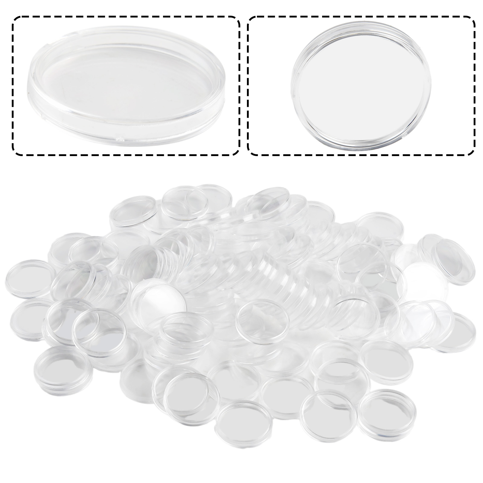 100Pcs Transparent Plastic Rou - огляд і ціна Collectors Coins Jewelry & Watches Of Smithtown