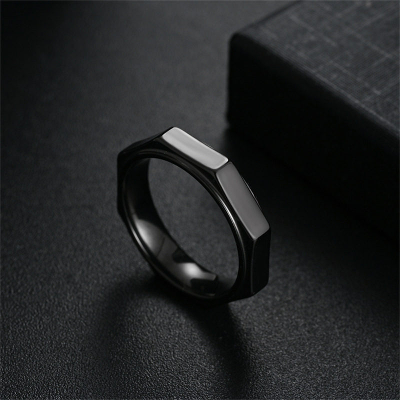 5MM Fashion Hexagon Titanium S - огляд і ціна Titanium Steel Ring